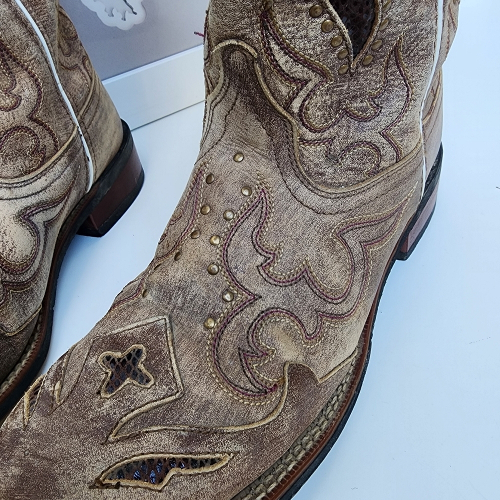 Laredo Spellbound Western Boots Goat Sanded Real Leather Size 9.5 - Picture 9 of 16